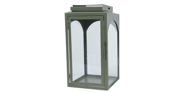 LATERNE - Grün, LIFESTYLE, Glas/Metall (18/35/18cm) - Ambia Home