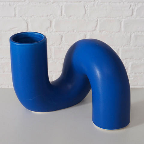 VASE 13,5 cm  - Blau, Basics, Keramik (17/16/13,5cm) - Boltze Home
