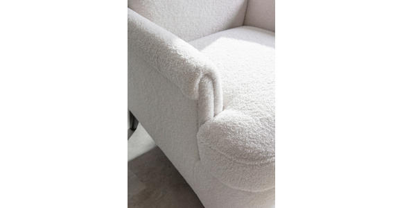 OHRENSESSEL Flachgewebe Weiß  - Dunkelbraun/Weiß, Design, Holz/Textil (72/104/85cm) - Carryhome