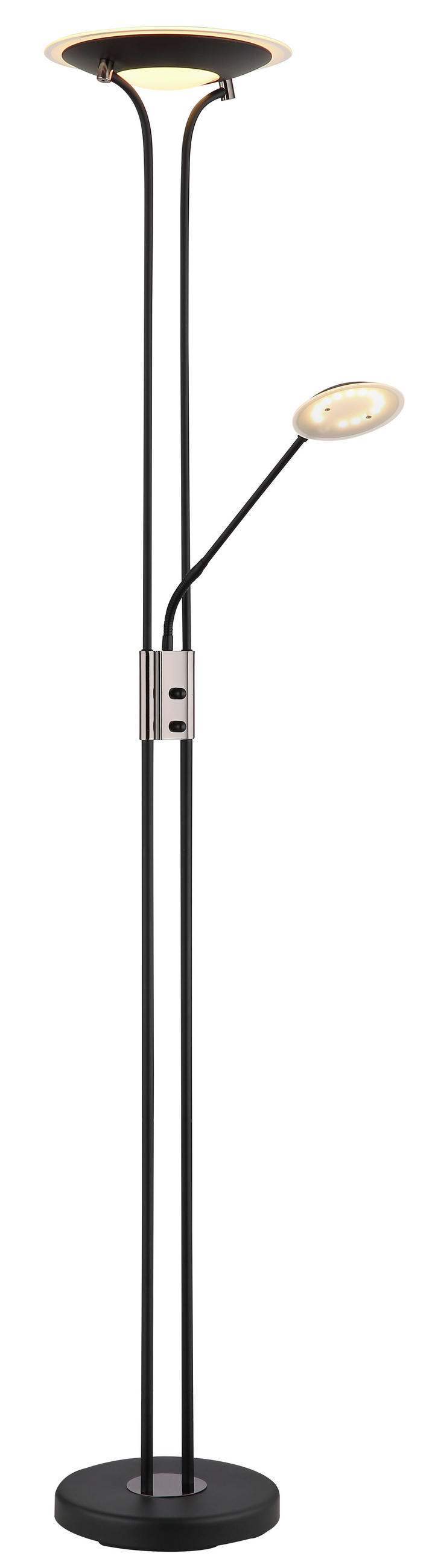 LED SVJETILJKA PODNA TAMIKA  - prozirno/boje kroma, Konvencionalno, staklo/metal (30/180cm) - Globo