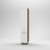 EDÉNYTÁROLÓ SZEKRÉNY - tölgyfa/magasfényű fehér, Basics, fa/fém (40/215/56cm) - Carryhome