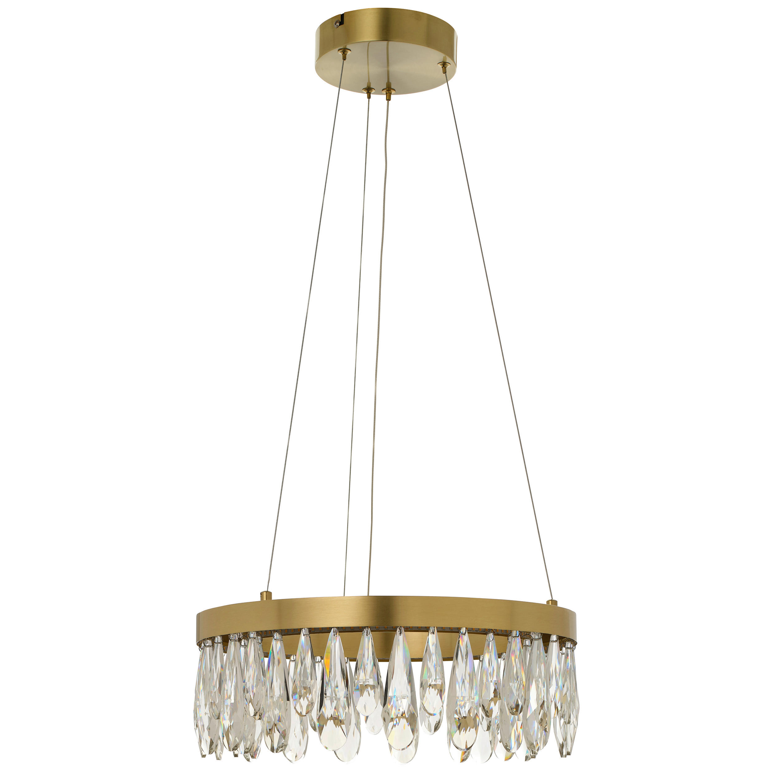 KRISTALL-HÄNGELEUCHTE 40/150 cm   - Messingfarben, KONVENTIONELL, Glas/Metall (40/150cm) - Brilliant