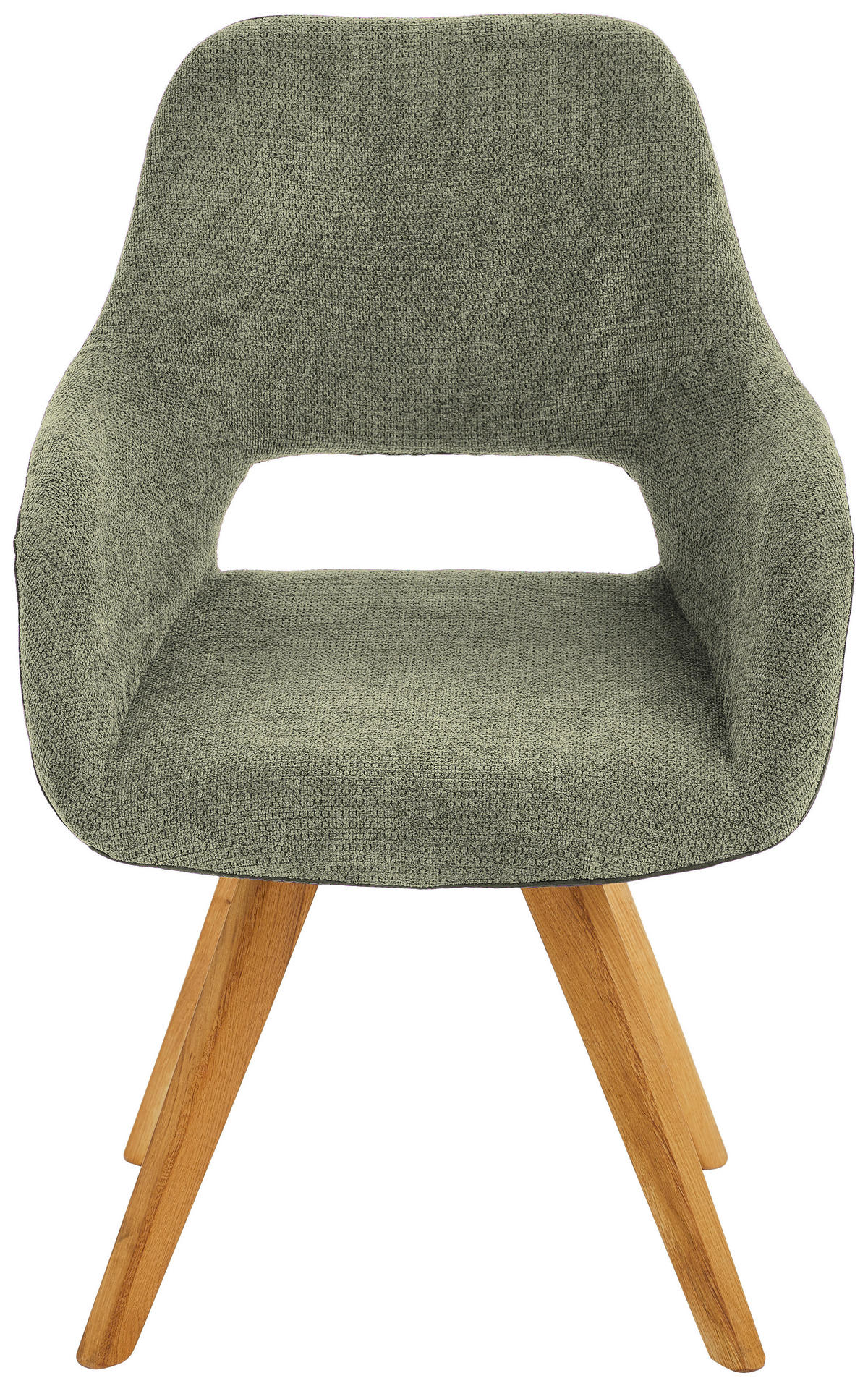 ARMLEHNSTUHL  in Flachgewebe, Mikrofaser  - Wildeiche/Olivgrün, Design, Holz/Textil (56/86/64cm) - Lomoco