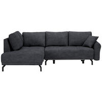 ECKSOFA in Webstoff Anthrazit  191/250 cm  - Anthrazit/Schwarz, LIFESTYLE, Textil/Metall (191/250cm) - Carryhome