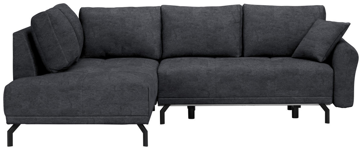 ECKSOFA in Webstoff Anthrazit  191/250 cm  - Anthrazit/Schwarz, LIFESTYLE, Textil/Metall (191/250cm) - Carryhome