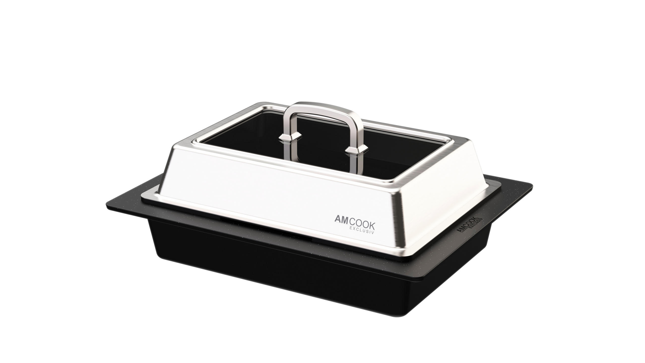 BRÄTER TEPPANYAKI 10 L  - Edelstahlfarben/Schwarz, Basics, Glas/Metall (34/45/15,4cm) - Am Cook