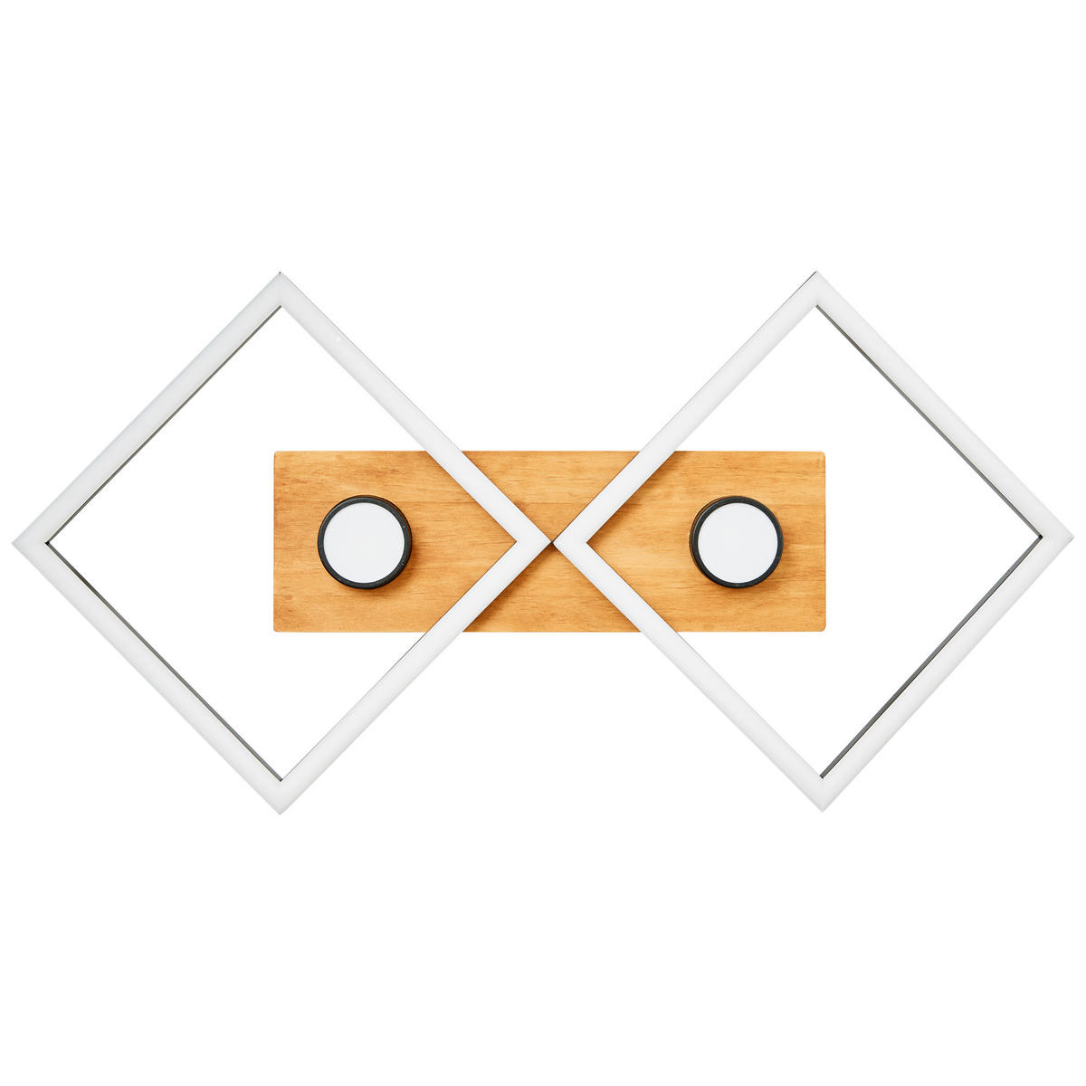 LED-DECKENLEUCHTE 70,7/35,4/6,2 cm   - Schwarz/Braun, Design, Holz/Kunststoff (70,7/35,4/6,2cm) - Brilliant
