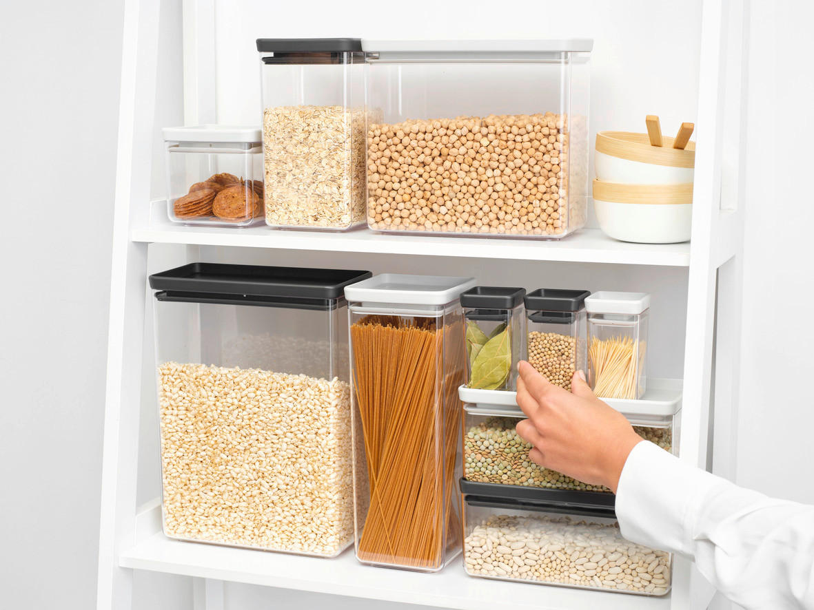 POSODA ZA SHRANJEVANJE  Tasty+  22,1/10,6/11,1 cm           - temno siva, Basics, umetna masa (22,1/10,6/11,1cm) - Brabantia