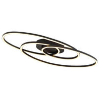 LED-DECKENLEUCHTE Spira 68/25/7 cm  - Opal/Schwarz, Design, Kunststoff/Metall (68/25/7cm) - Globo