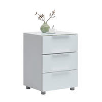 NACHTKÄSTCHEN 45/60/40,5 cm  in Weiß Hochglanz  - Chromfarben/Weiß Hochglanz, Basics, Glas/Holzwerkstoff (45/60/40,5cm) - Voleo