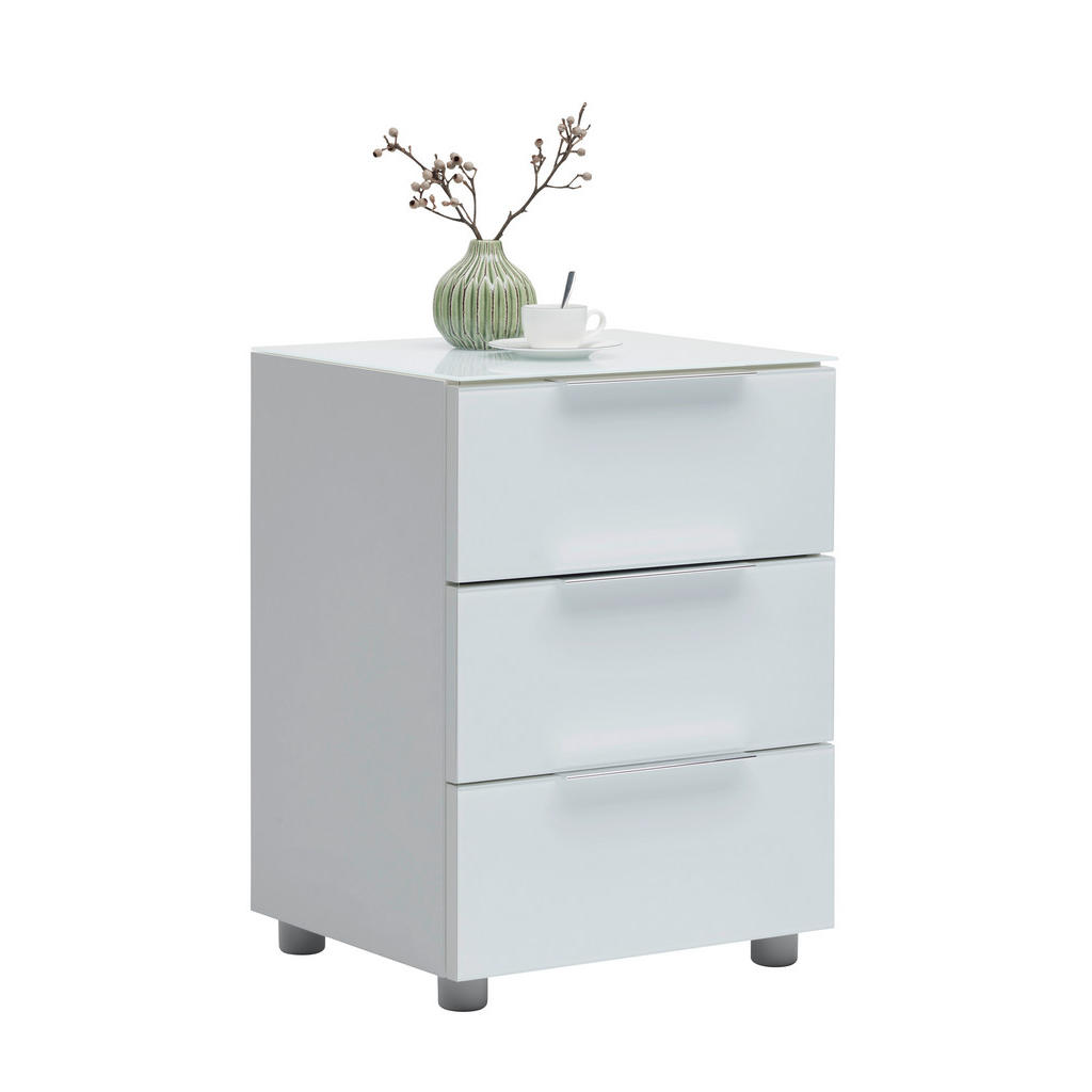 Voleo NOČNÍ STOLEK, vysoce lesklá bílá, 45/60/40,5 cm
