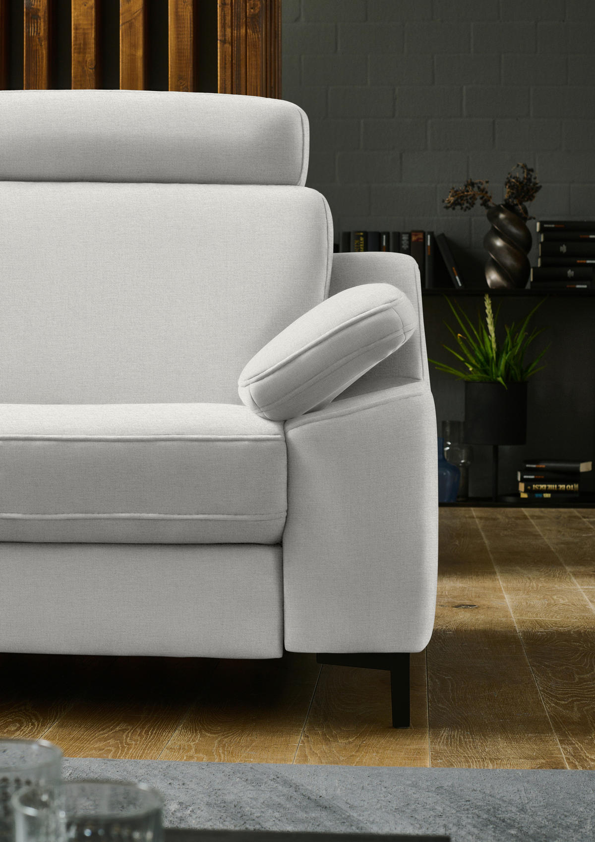 ECKSOFA Chenille Naturfarben  - Schwarz/Naturfarben, Design, Textil/Metall (278/278cm) - Valdera