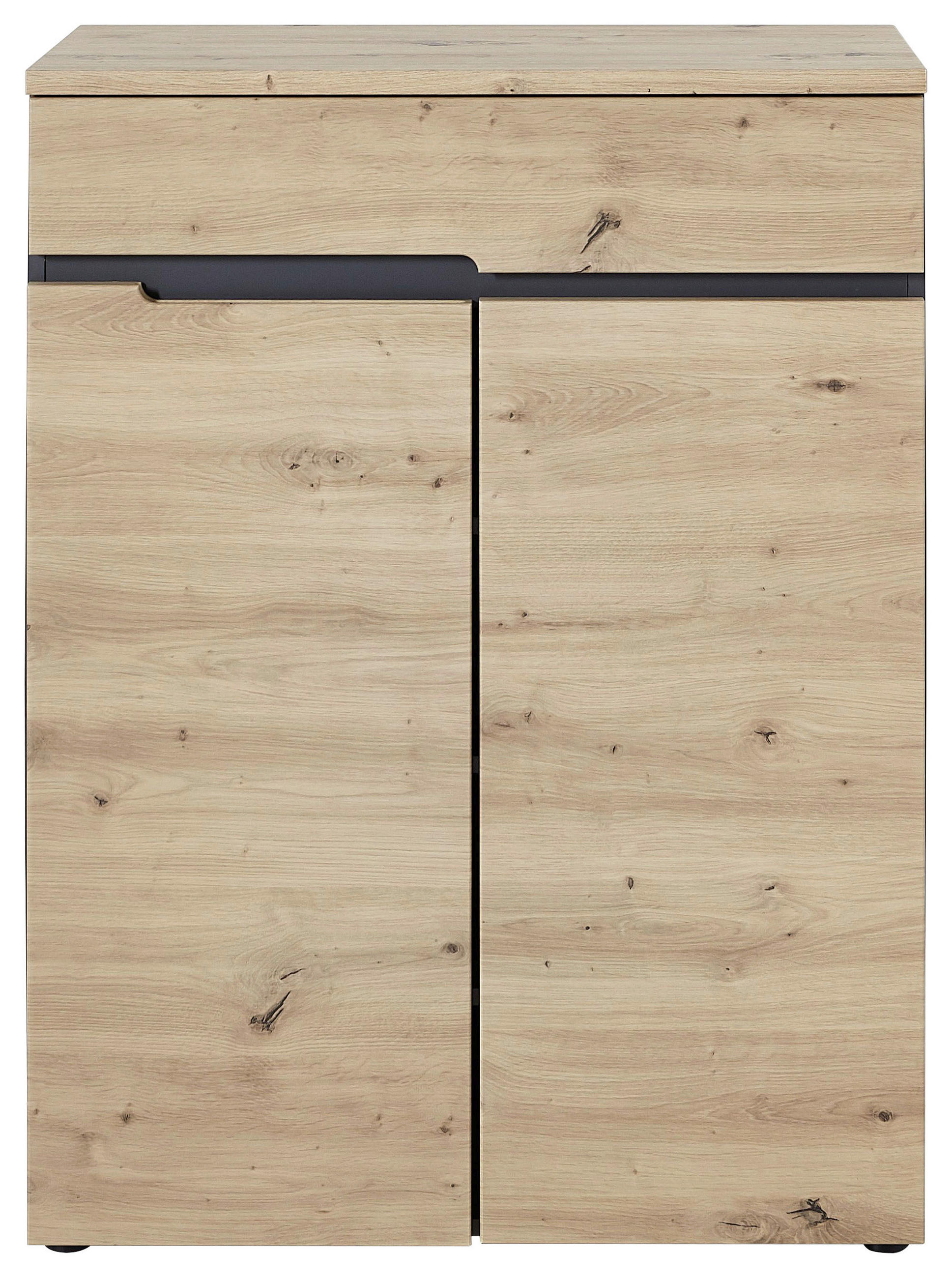 CIPELARNIK grafitno siva, hrast artisan pločasti materijal - boja hrasta/crna, Dizajnerski, pločasti materijal/plastika (80/107/38cm) - Voleo