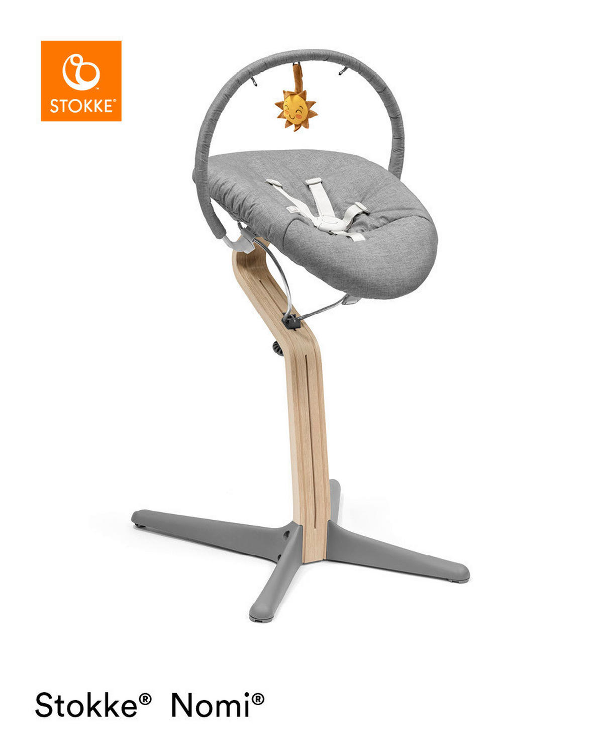 HOCHSTUHLLIEGE NOMI  - Blau/Grau, Trend, Kunststoff/Textil (40/40/65cm) - Stokke