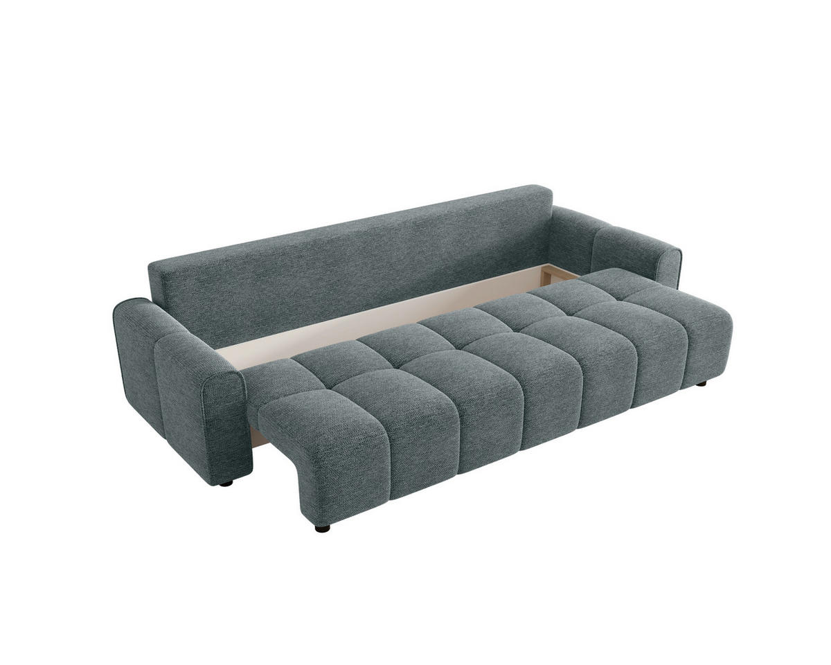 SCHLAFSOFA OLIVIER in Struktur Grau  - Schwarz/Grau, MODERN, Kunststoff/Textil (236/90/100cm) - MID.YOU