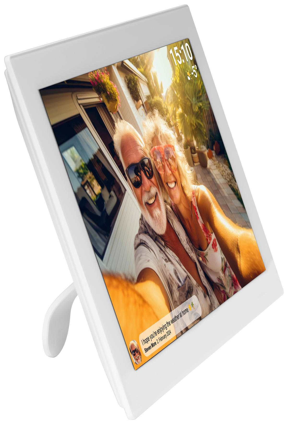 DIGITALER BILDERRAHMEN - Weiß, Design, Kunststoff (25,6/17,5/1,8cm) - DENVER