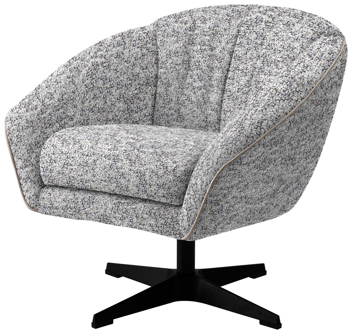 FÅTÖLJ i textil greige  - greige/svart, Design, metall/textil (80/78/80cm) - MID.YOU