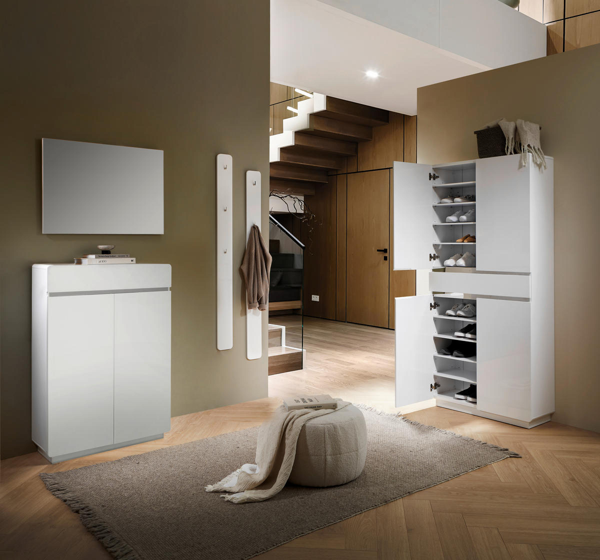 SCHUHSCHRANK Weiß  - Weiß, Design, Holzwerkstoff (90/123/35cm) - Xora