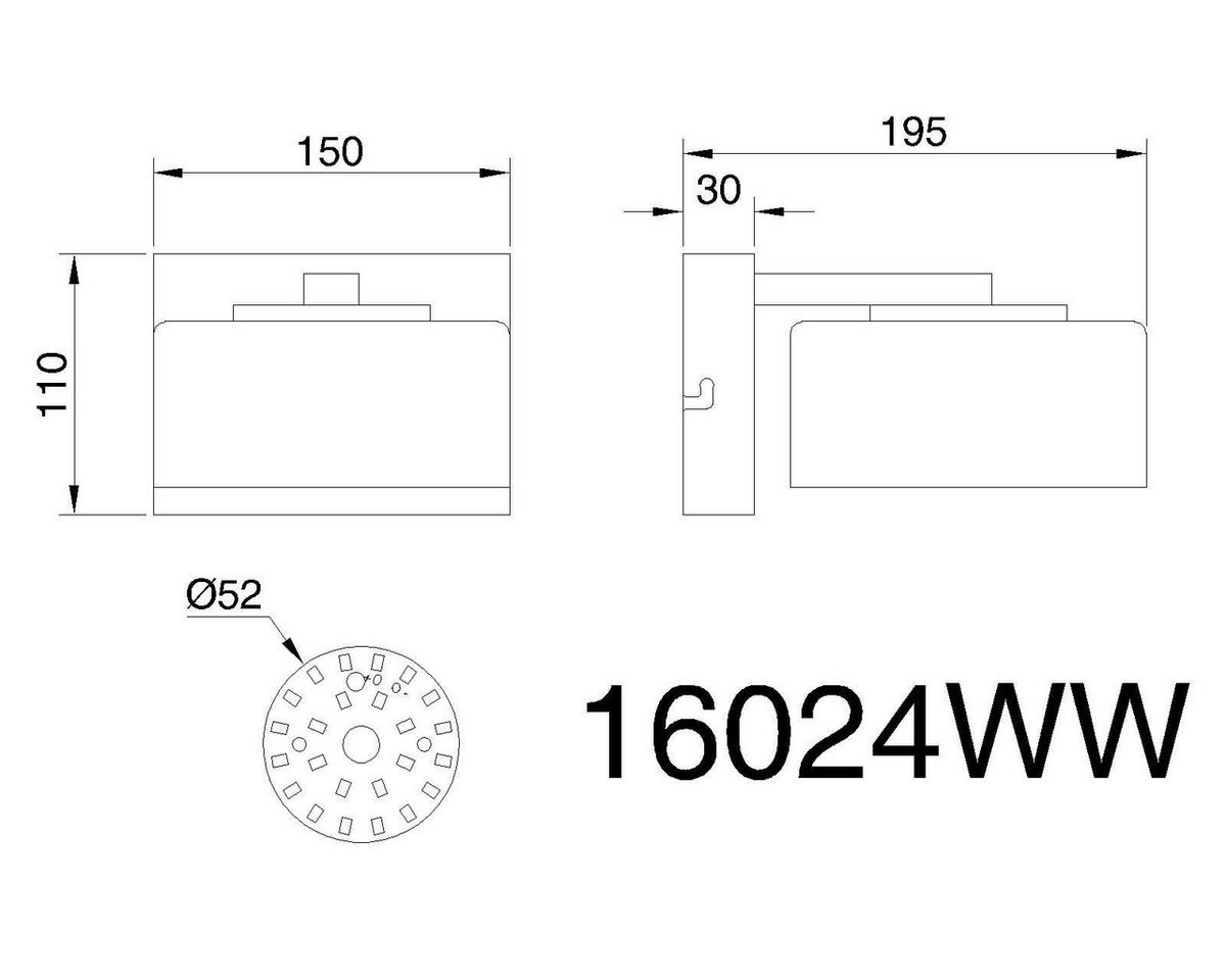 LED-WANDLEUCHTE 15/19,5/11 cm   - Klar/Opal, Design, Glas/Kunststoff (15/19,5/11cm) - Globo