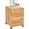 ROLLCONTAINER 40/56,7/42 cm  - Wildeiche/Alufarben, Natur, Holz/Kunststoff (40/56,7/42cm) - Linea Natura