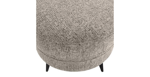 HOCKER Chenille Graubraun  - Graubraun/Schwarz, ROMANTIK / LANDHAUS, Textil/Metall (75/50/75cm) - Landscape