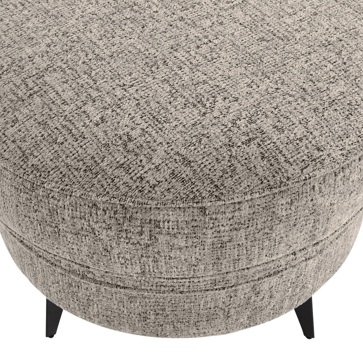 HOCKERTextil Graubraun  - Graubraun/Schwarz, Romantik / Landhaus, Textil/Metall (75/50/75cm) - Landscape