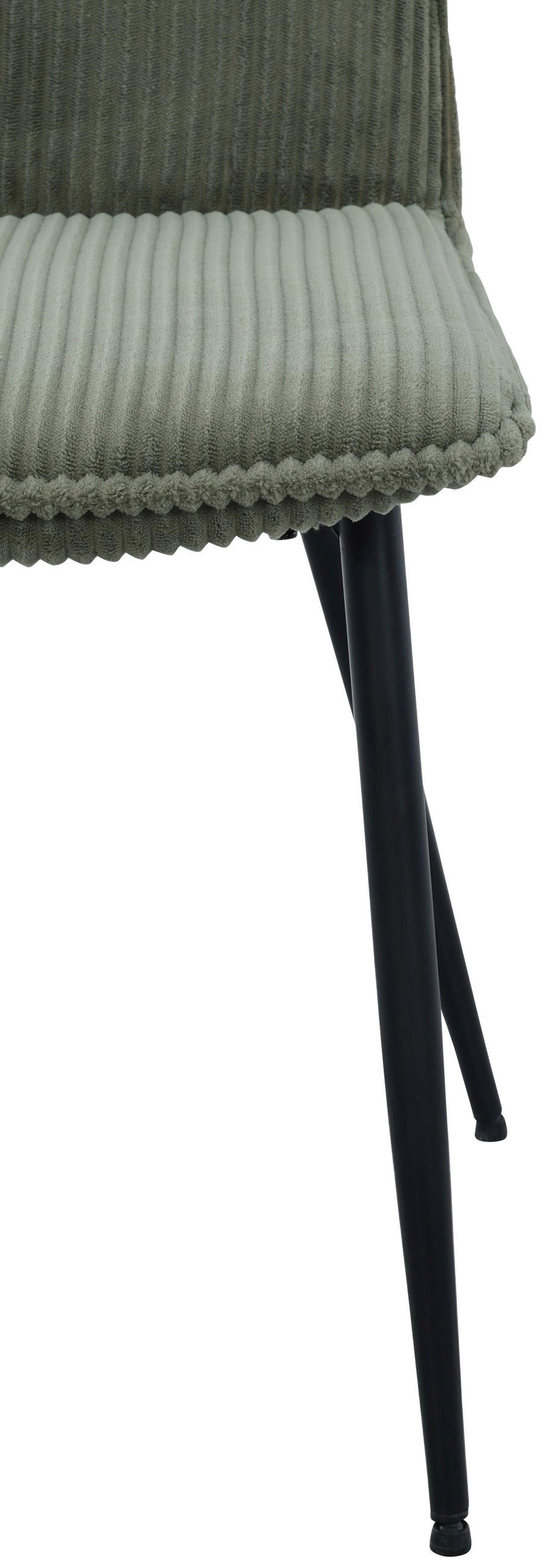 VIERFUSSSTUHL   Cord  Grün, Schwarz  - Schwarz/Grün, MODERN, Textil/Metall (47/91/61,5cm) - Livetastic
