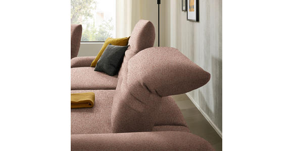 ECKSOFA  in Bouclé Altrosa  280/170-195 cm  - Schwarz/Altrosa, Design, Textil/Metall (280/170-195cm) - Dieter Knoll