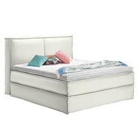 BOXSPRINGBETT 140/200 cm  in Creme  - Creme/Schwarz, Design, Textil (140/200cm) - home24