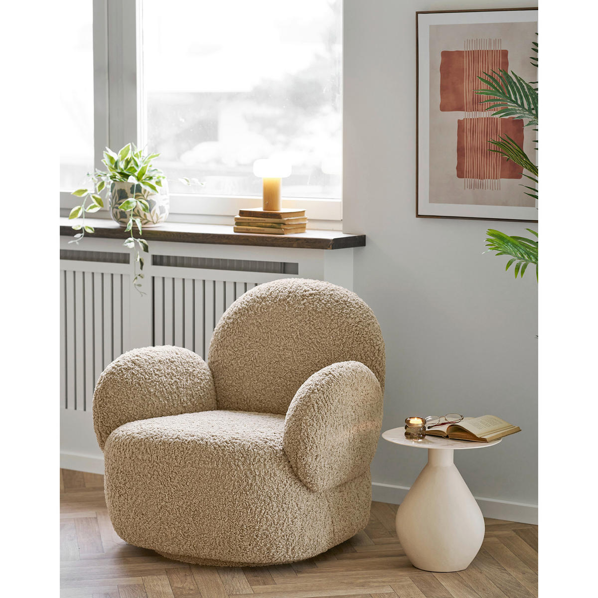 BEISTELLTISCH in Metall 36/36/40 cm  - Creme, Design, Metall (36/36/40cm) - MID.YOU