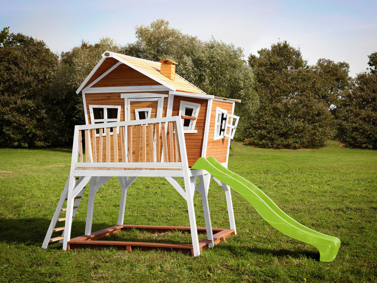 SPIELTURM 432/288/193 cm  - Braun/Weiß, KONVENTIONELL, Holz (432/288/193cm) - Ambia Garden