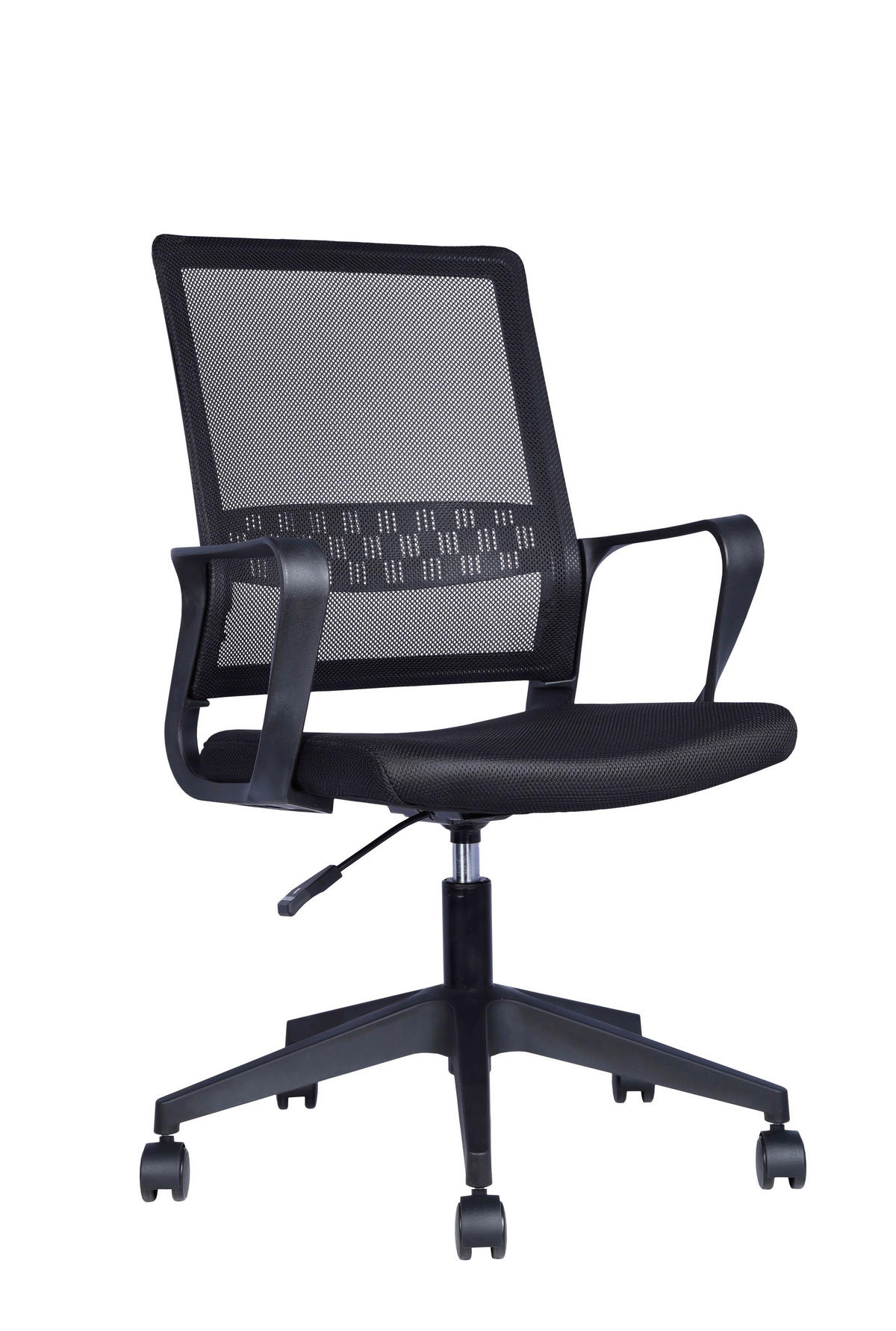 SCAUN ROTATIV  plasă tensionată negru  - negru, Design, plastic/lemn (54/91/101/60cm) - Carryhome