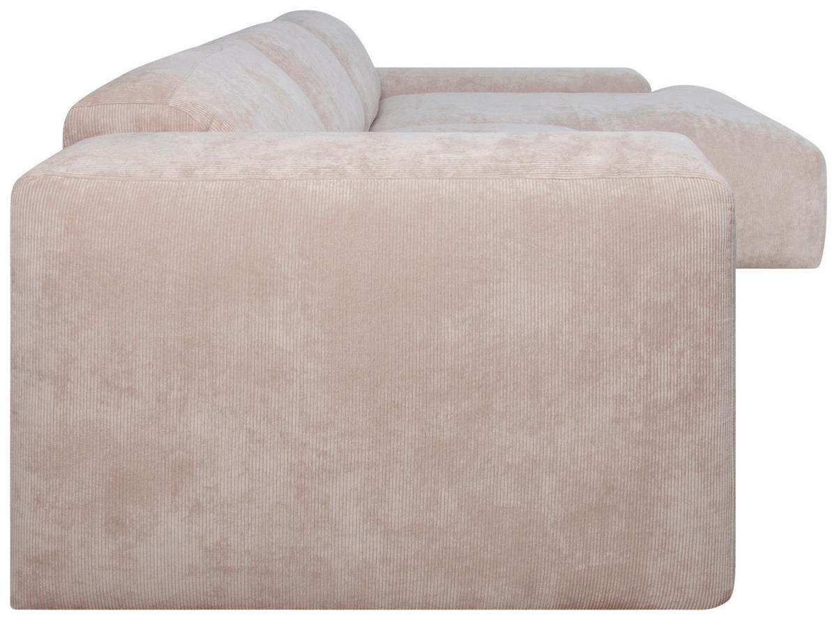 ECKSOFA HANNAH Beige Cord  - Beige/Schwarz, Design, Kunststoff/Textil (343/170cm) - MID.YOU