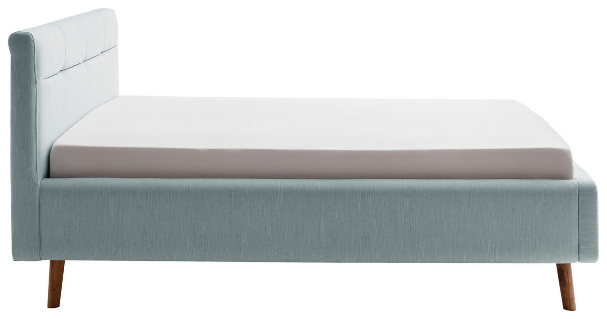 POLSTERBETT Lattenrost, Bettkasten Blau 140/200 cm  - Blau/Eichefarben, KONVENTIONELL, Holz/Textil (140/200cm) - Boxxx