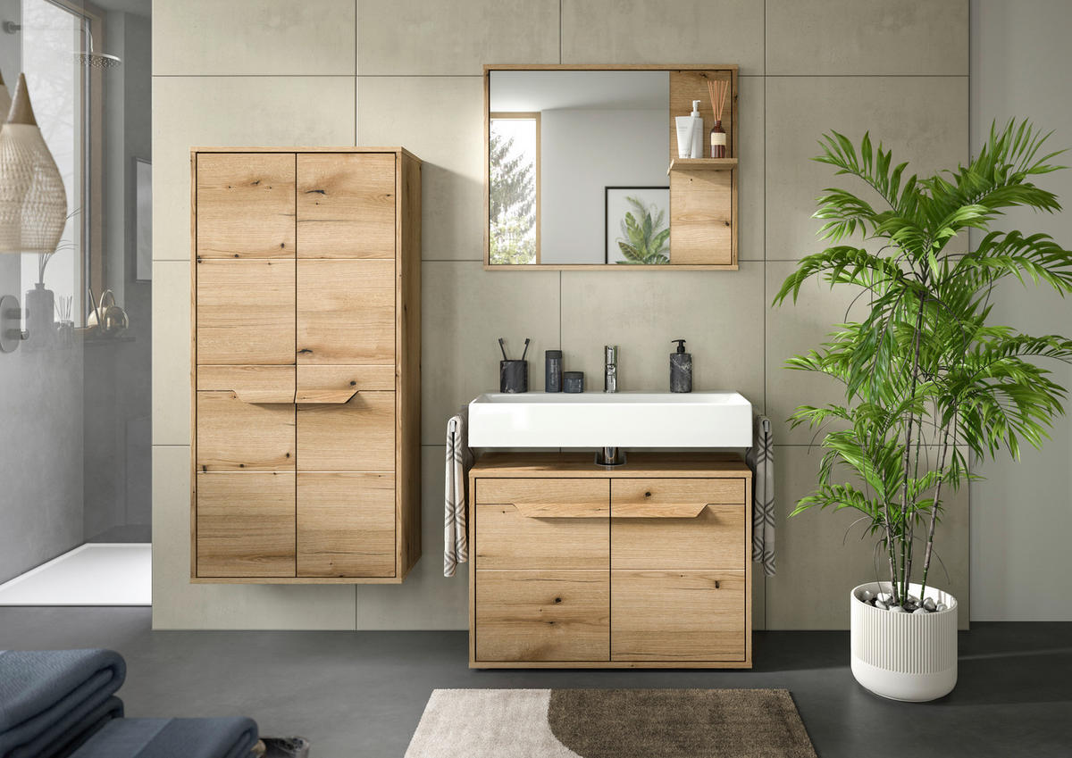 MIDISCHRANK 64/132/32 cm  - Schwarz, MODERN, Holzwerkstoff/Kunststoff (64/132/32cm) - MID.YOU