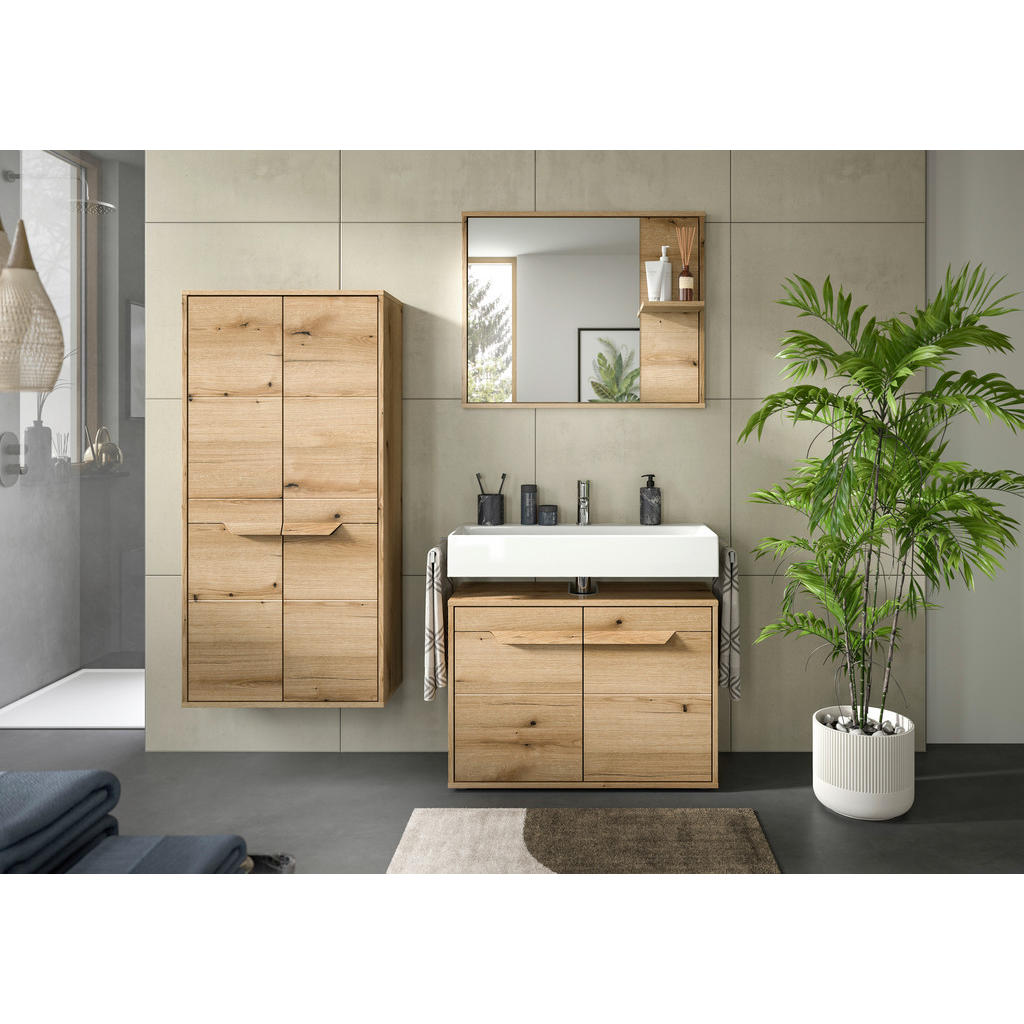Thumbnail - Mid.you Midischrank, Holzwerkstoff, 3 Fächer, 64x132x32 cm, hängend, stehend, Badezimmer, Badezimmerschränke, Midischrän...