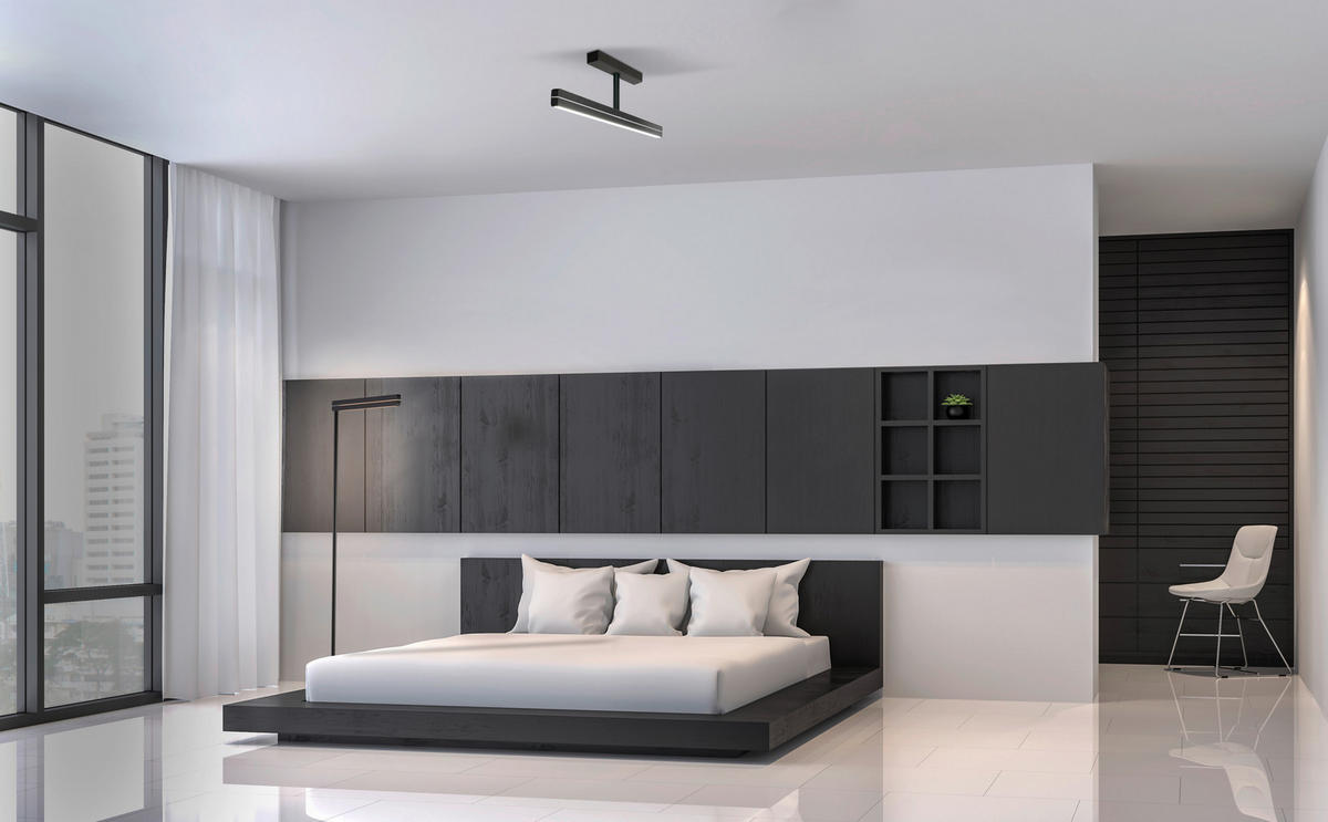 LED-STEHLEUCHTE 20/140 cm    - Schwarz, Basics, Metall (20/140cm) - BOPP