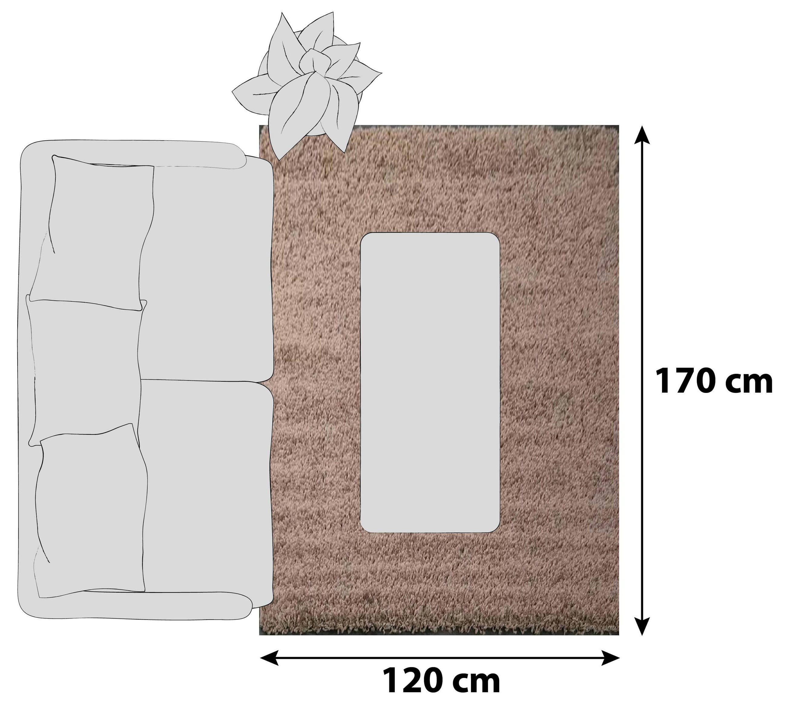 HOCHFLORTEPPICH 120/170 cm Nussbaumfarben  - Nussbaumfarben, MODERN, Textil (120/170cm)
