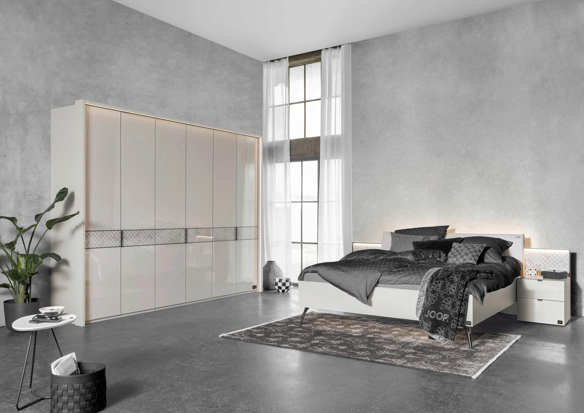 DREHTÜRENSCHRANK Champagner  - Champagner/Schwarz, Design, Glas/Holzwerkstoff (300/236/58cm) - Joop!
