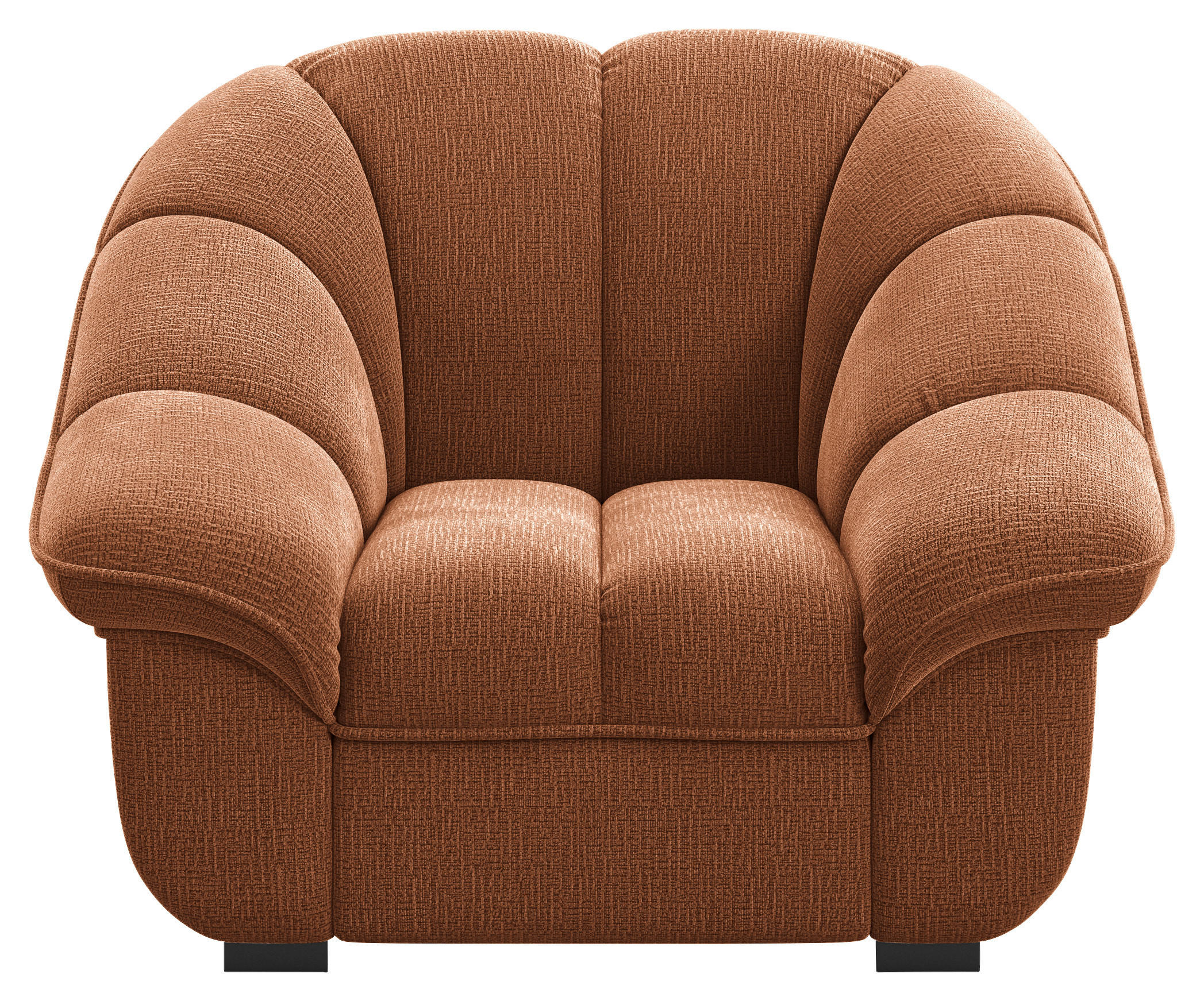 SESSEL in Chenille Terracotta  - Terracotta/Schwarz, KONVENTIONELL, Kunststoff/Textil (110/88/104cm) - Welnova