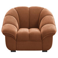 SESSEL in Chenille Terracotta  - Terracotta/Schwarz, KONVENTIONELL, Kunststoff/Textil (110/88/104cm) - Welnova