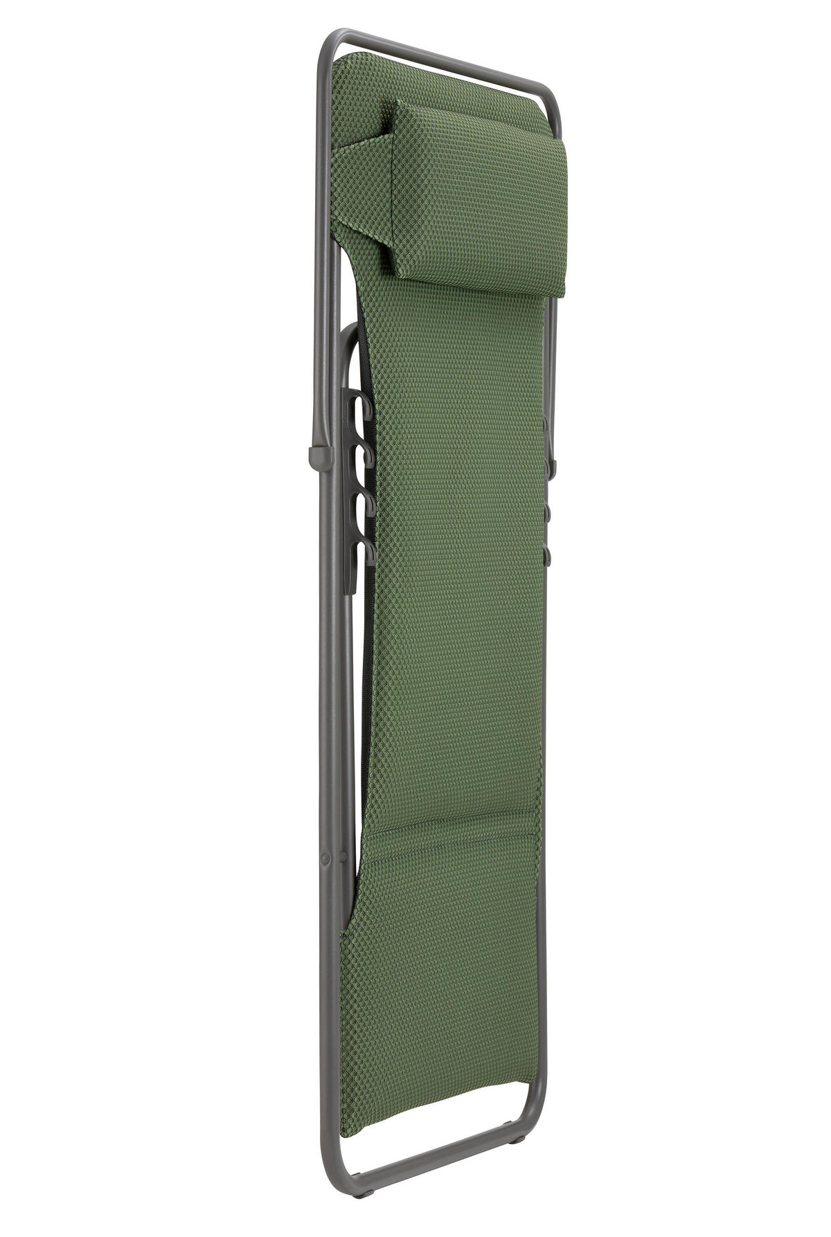 STRANDSTUHL Stahl Titanfarben, Olivgrün  - Titanfarben/Olivgrün, Basics, Textil/Metall (62/77-83/94cm) - Lafuma Mobilier