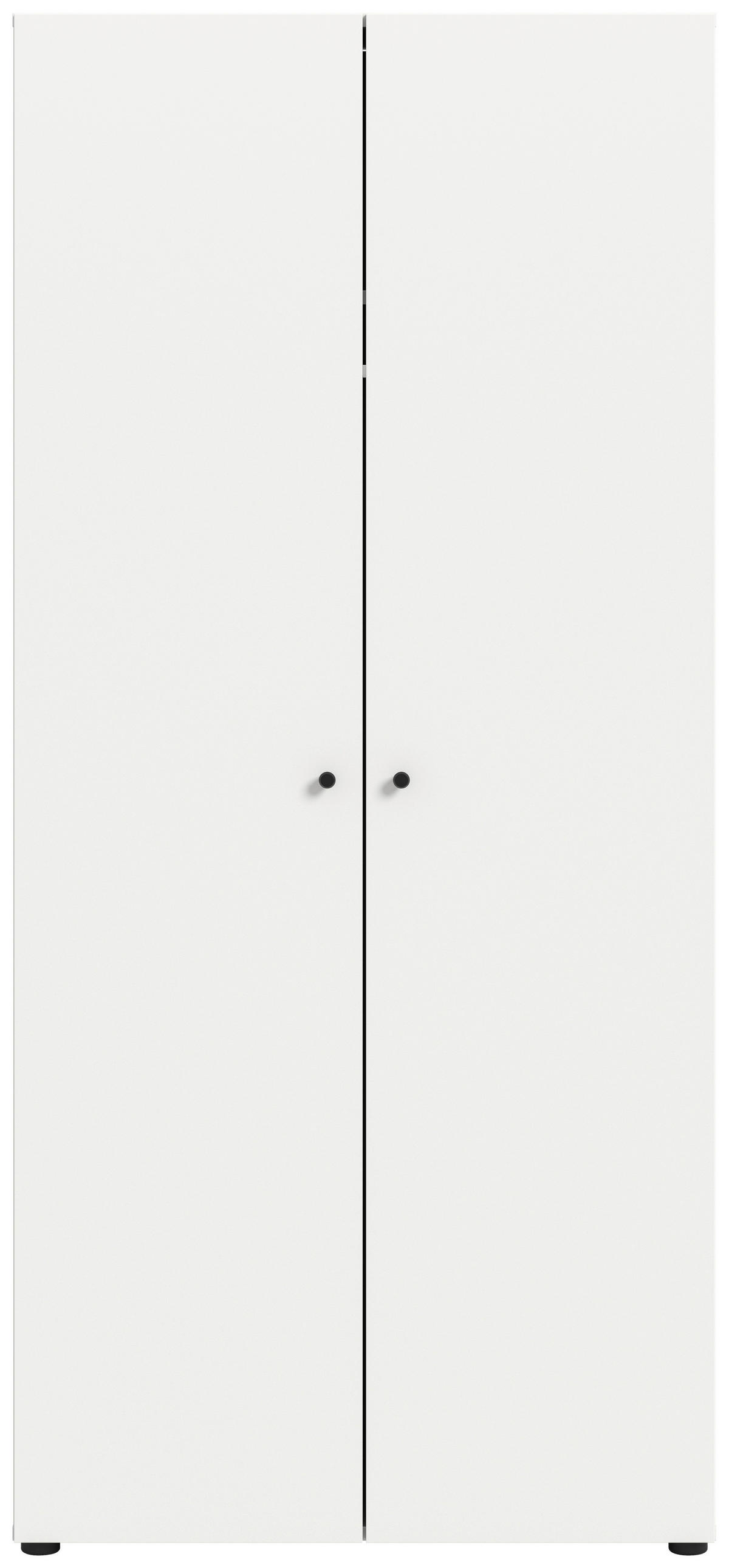 DREHTÜRENSCHRANK 80/176/51 cm,  in Weiß, 2-türig  - Schwarz/Weiß, MODERN, Holzwerkstoff/Kunststoff (80/176/51cm) - MID.YOU