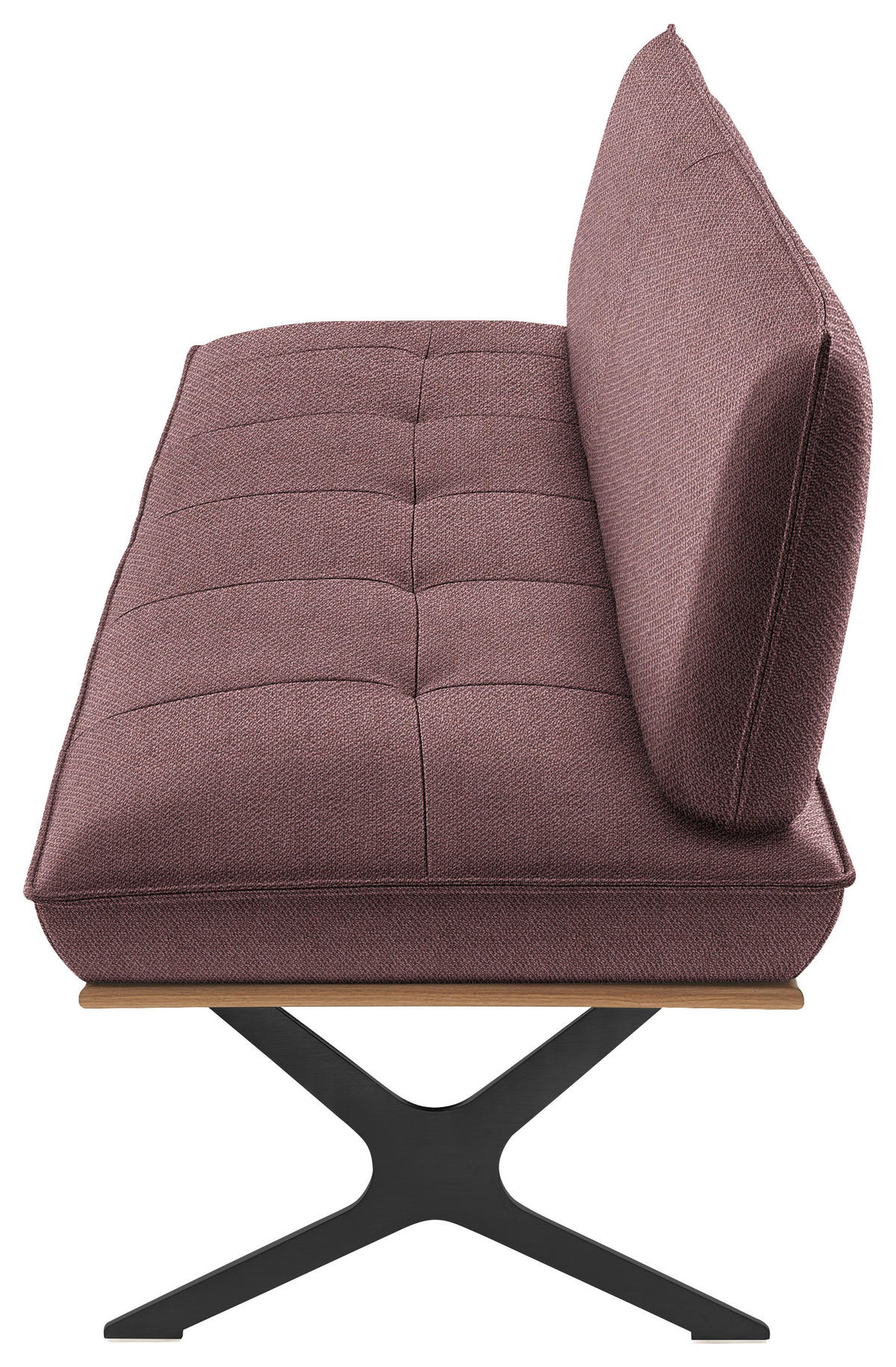 SITZBANK in Holz, Textil Schwarz, Nussbaumfarben, Altrosa  - Nussbaumfarben/Schwarz, Design, Holz/Textil (194/88/66cm) - Koinor
