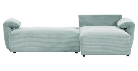 ECKSOFA Mintgrün Cord Rückenkissen, Schlaffunktion, Rücken echt, Stauraum, Liegefläche im Originalstoff  - Schwarz/Mintgrün, KONVENTIONELL, Kunststoff/Textil (266/180cm) - Carryhome