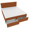 BOXBETT 180/200 cm,  in Rostfarben, Topper, Matratzen, Bettschubladen, H3 = fest  - Rostfarben/Schwarz, KONVENTIONELL, Kunststoff/Textil (180/200cm) - Boxxx