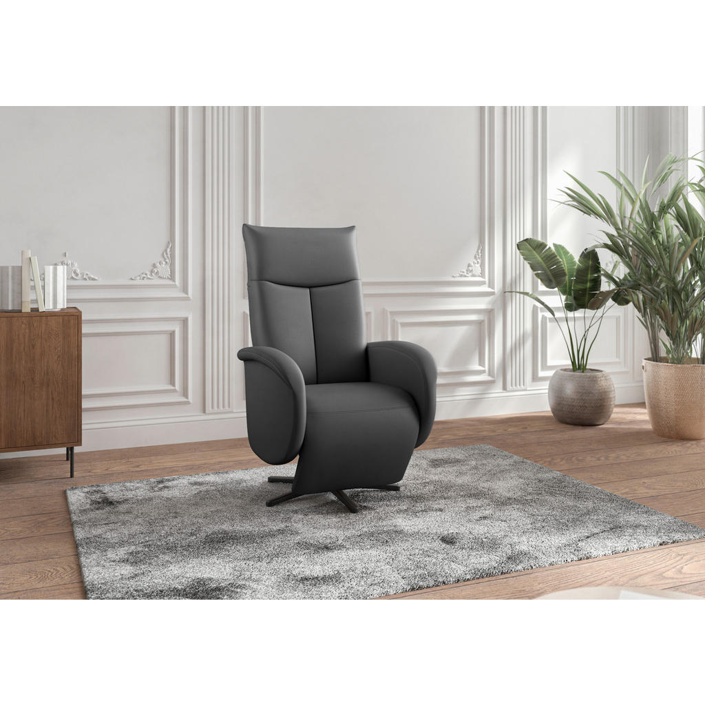 Sit & More RELAXAČNÉ KRESLO, koža, čierna