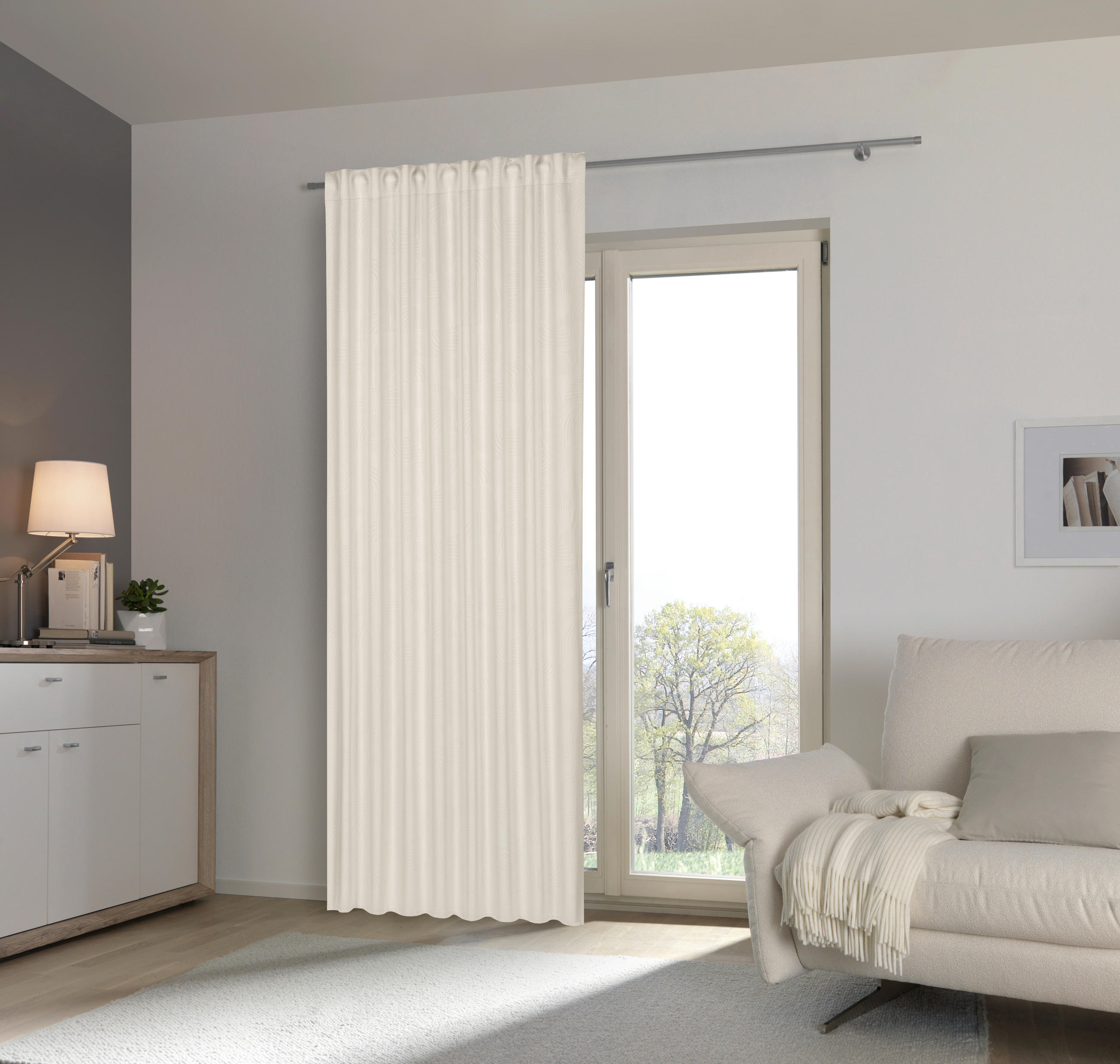 GARDINLÄNGD ej transparent  - cremefärgad, Basics, textil (135/245cm) - Esposa