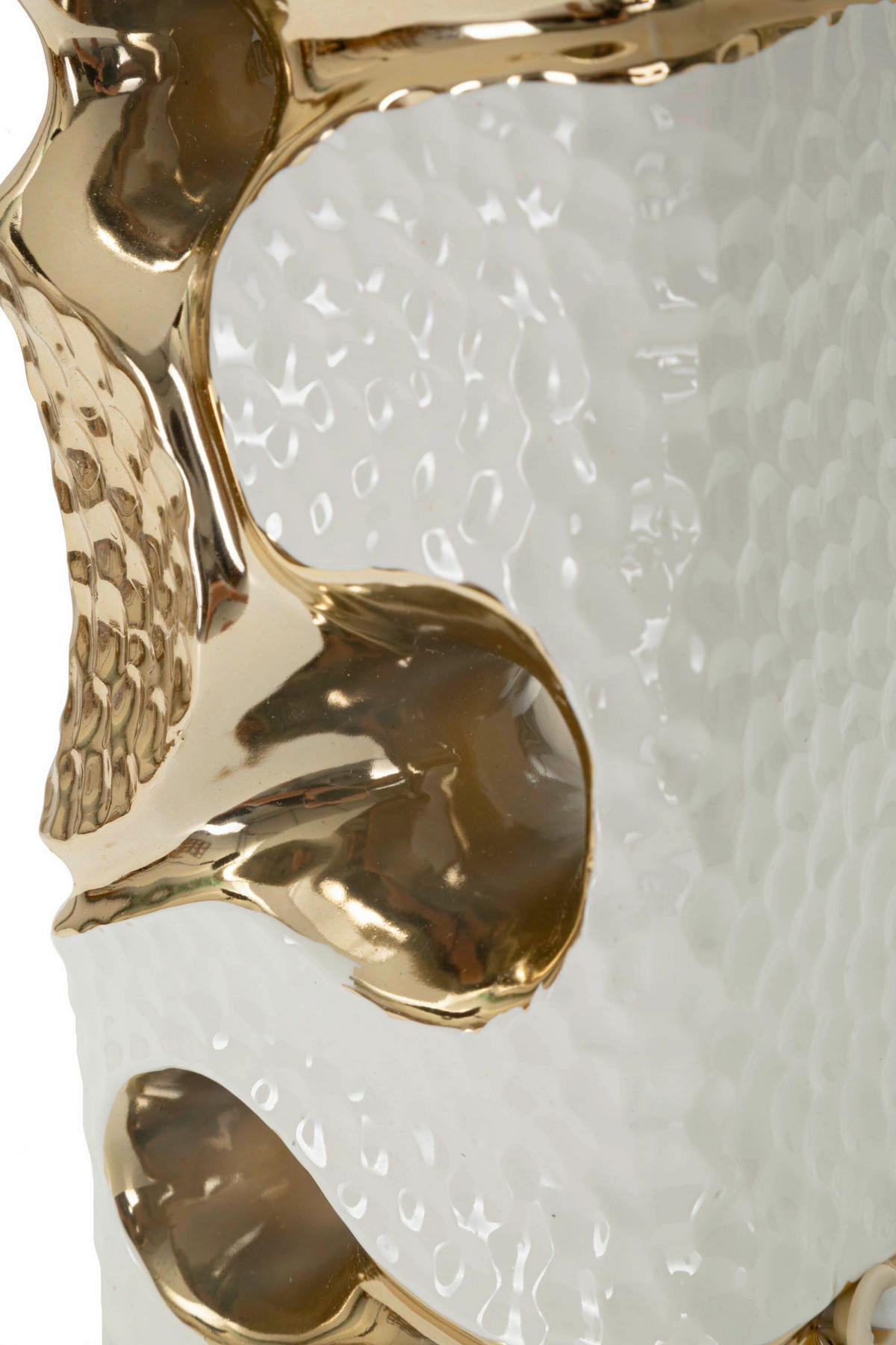 TISCHLEUCHTE   - Goldfarben/Weiß, Basics, Keramik/Textil (30/43.5/30cm)