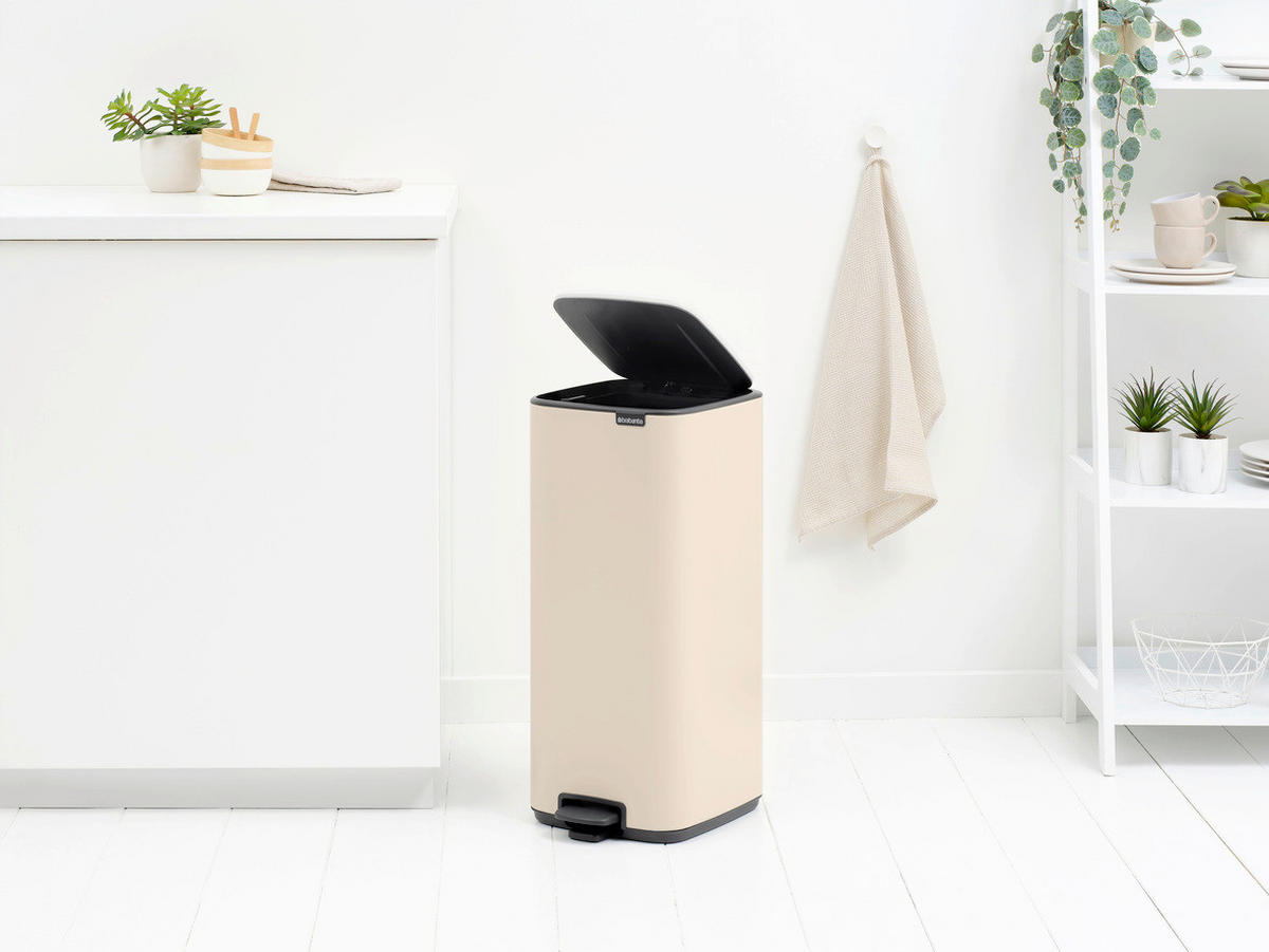 KOŠ S NOŽNOM PAPUČICOM  30 l  New Icon  - bež/antracit, Design, metal/plastika (28,8/64,7/35,8cm) - Brabantia